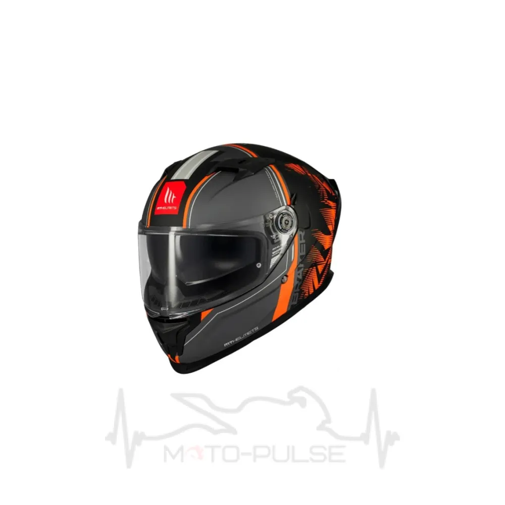 Мотошолом MT Braker SV Charm B4 матовий чорний/помаранчевий (L)